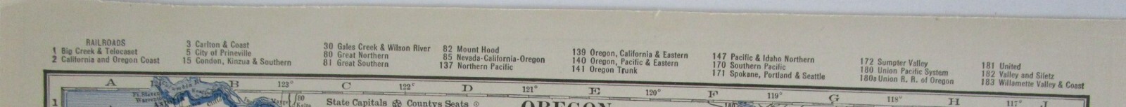 OR 1931 OREGON RAILROAD Map. VALLEY & SILETZ RR, CARLTON & COAST RR, UP, SP