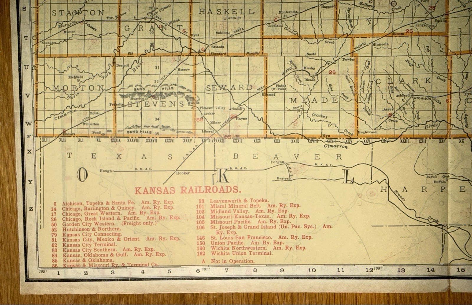 C.1920’s Era Rand McNally Map Of Kansas Air Trails & Railroads 2 Sided Very Rare