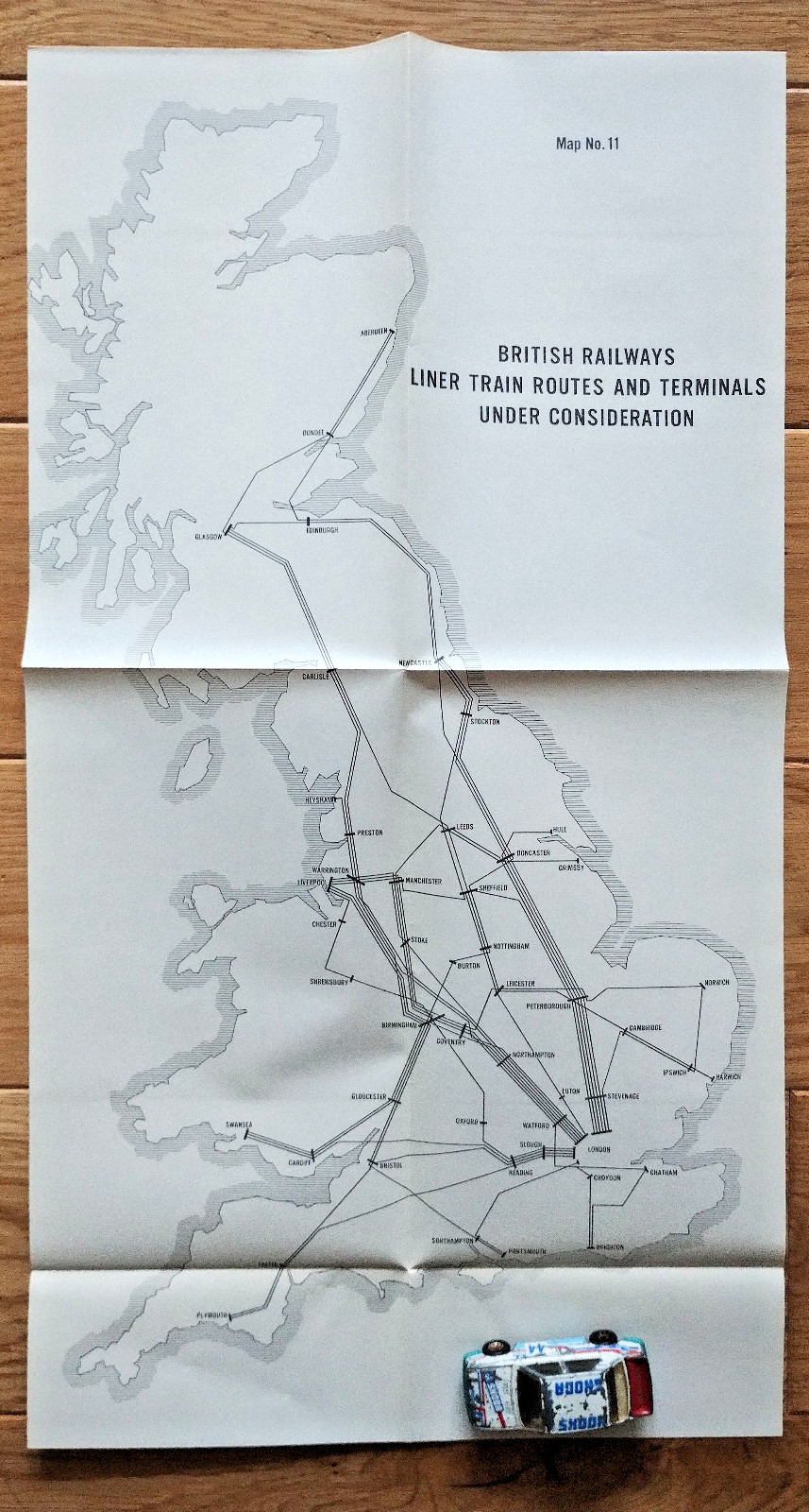 Liner Train Routes and Terminals Under Construction – 1963 British Railways Map