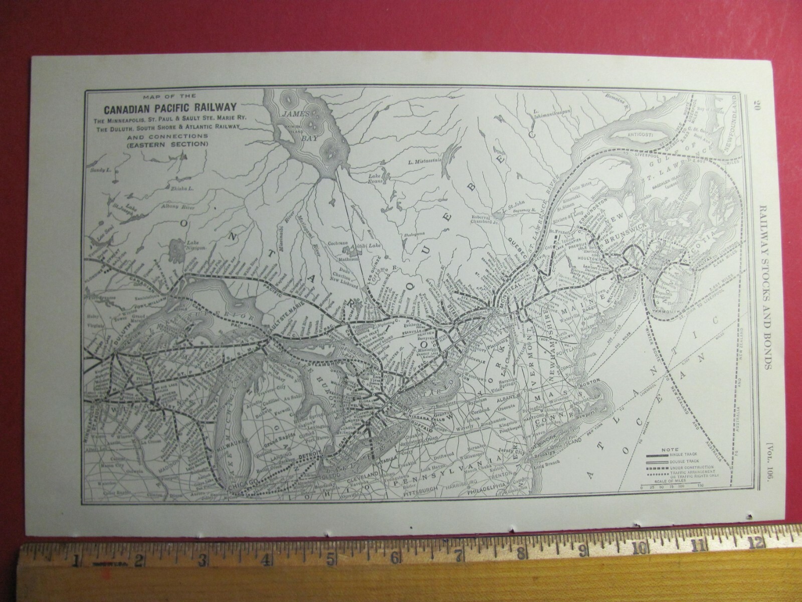 1918 CANADIAN PACIFIC RAILROAD (EASTERN) SYSTEM MAP CP RR CANADIAN HISTORY