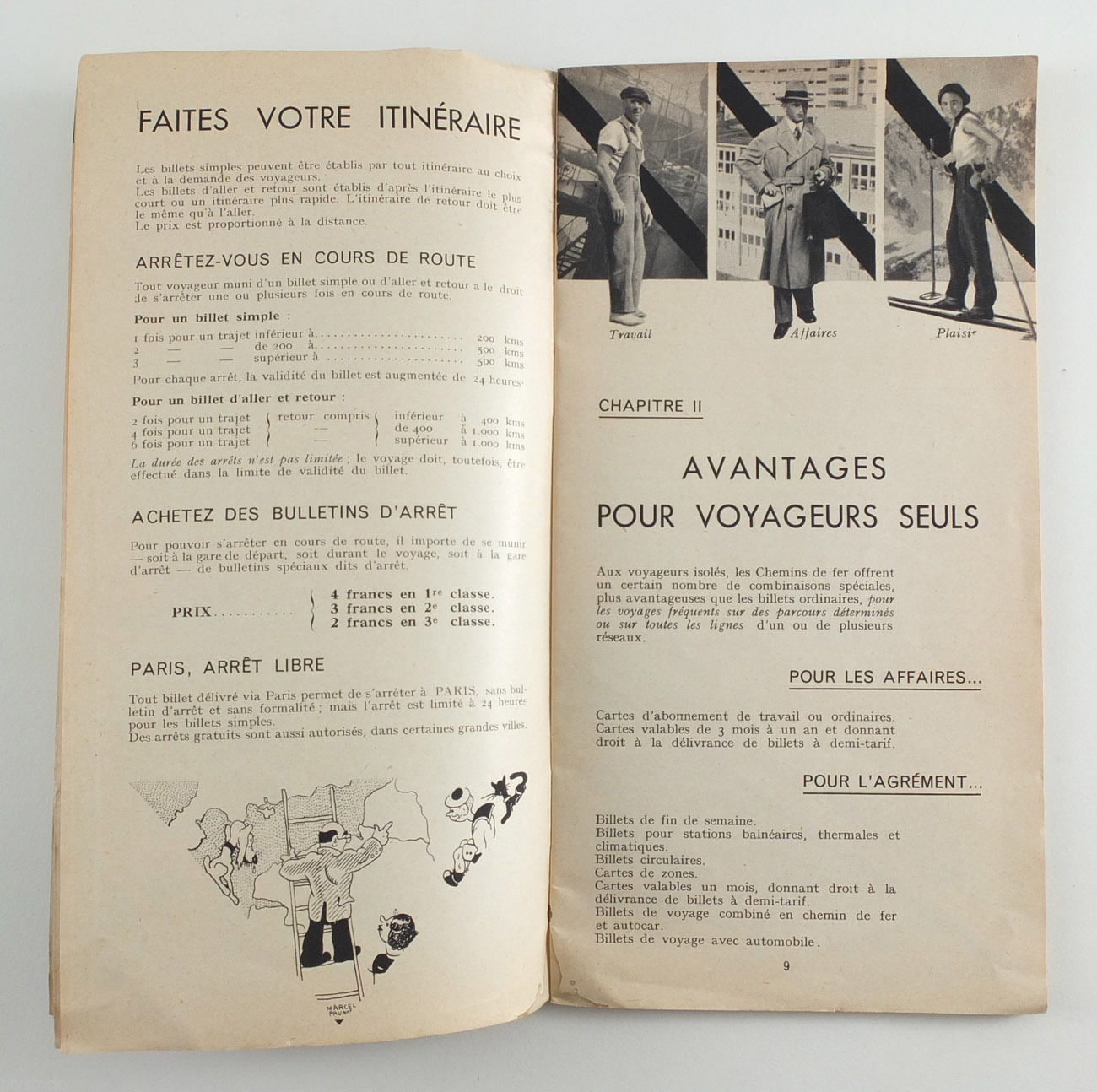 1935 France FRENCH Railways Practical Guide Book for Tourists
