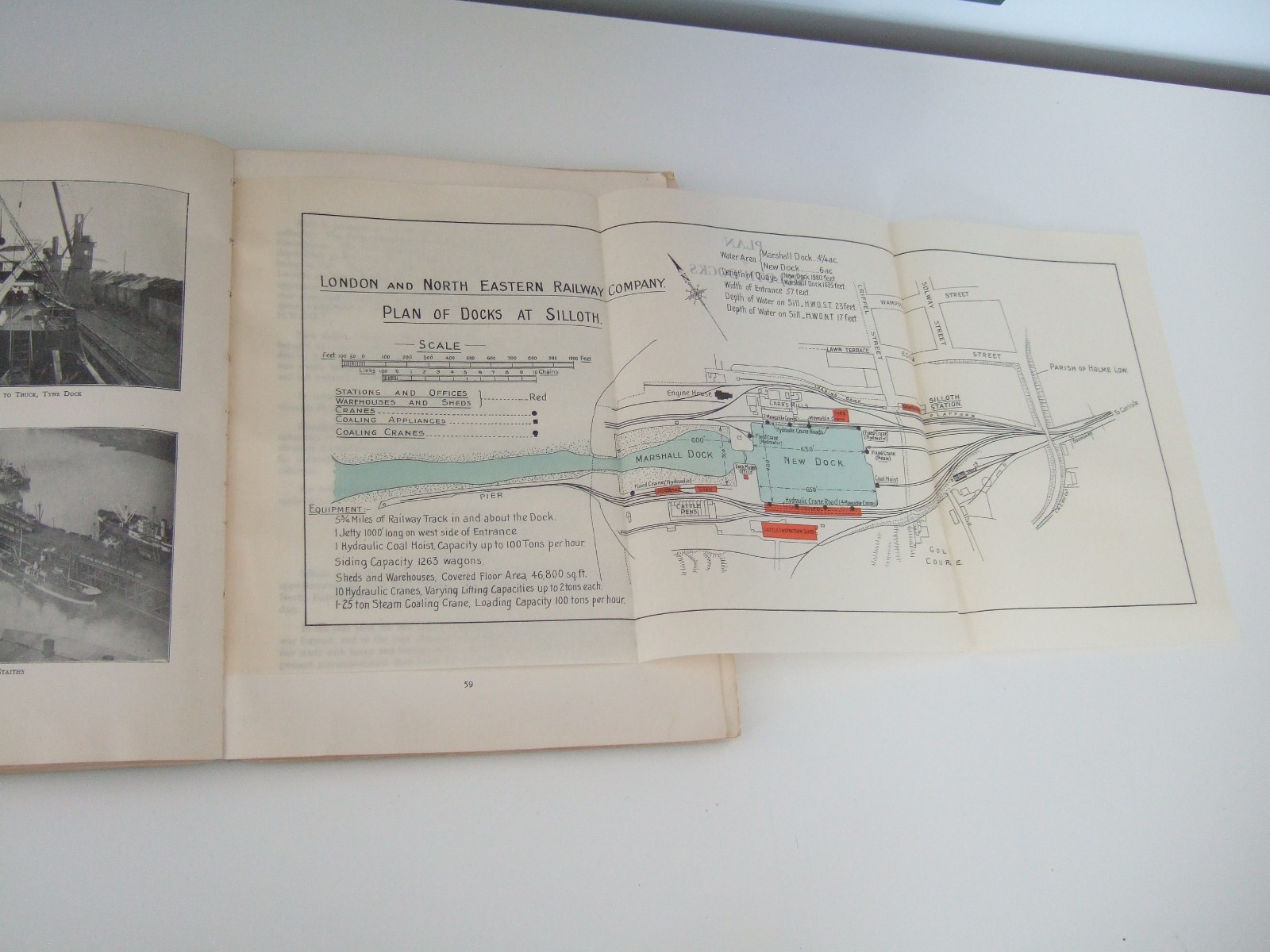1932 Ports of the LNER Book. 9 Fold-Out Plans. Dock Information. Incomplete