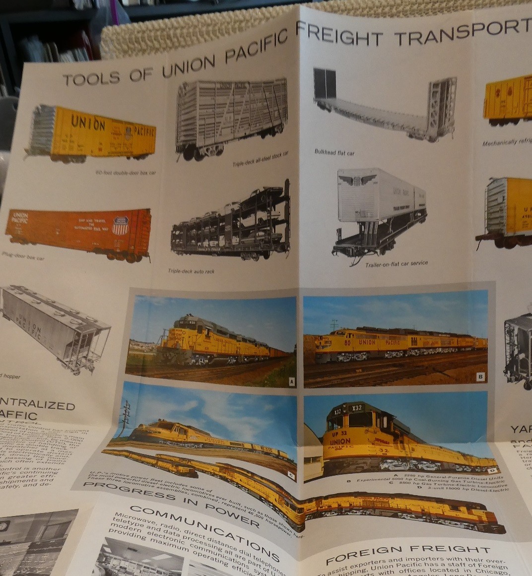 Railroad Map Union Pacific Freight Weight Territorial 1965