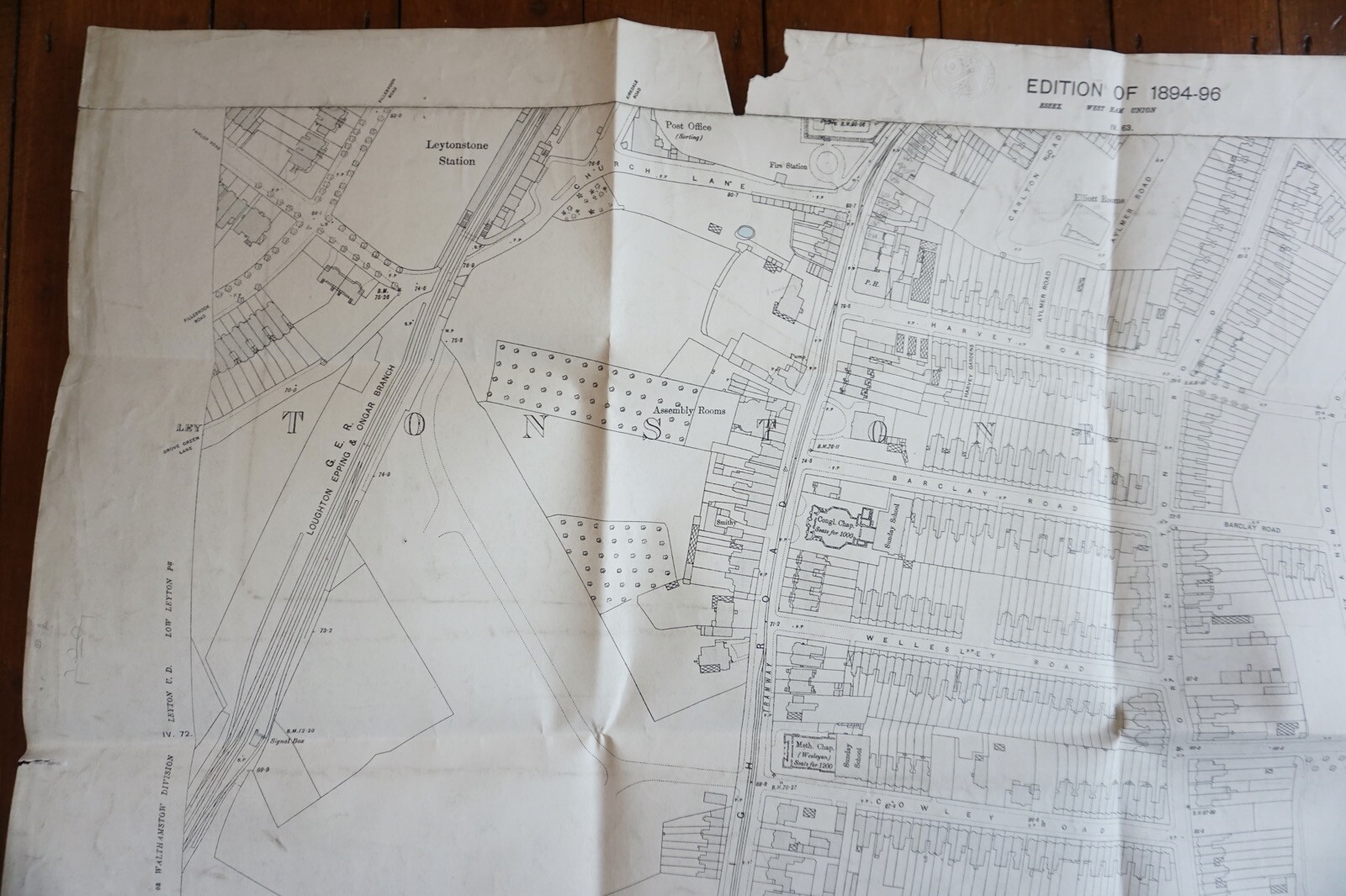 1894 GER Loughton Epping & Ongar Branch Tramway Railway OS Railway Map