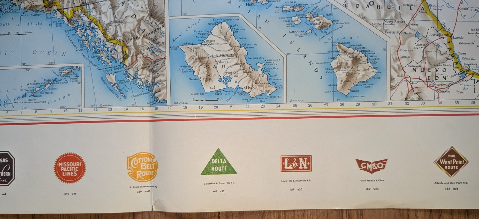 Vintage 1958-’66 No.950 Lionel Railroad Map-United States, Rand McNally, 37 x 52