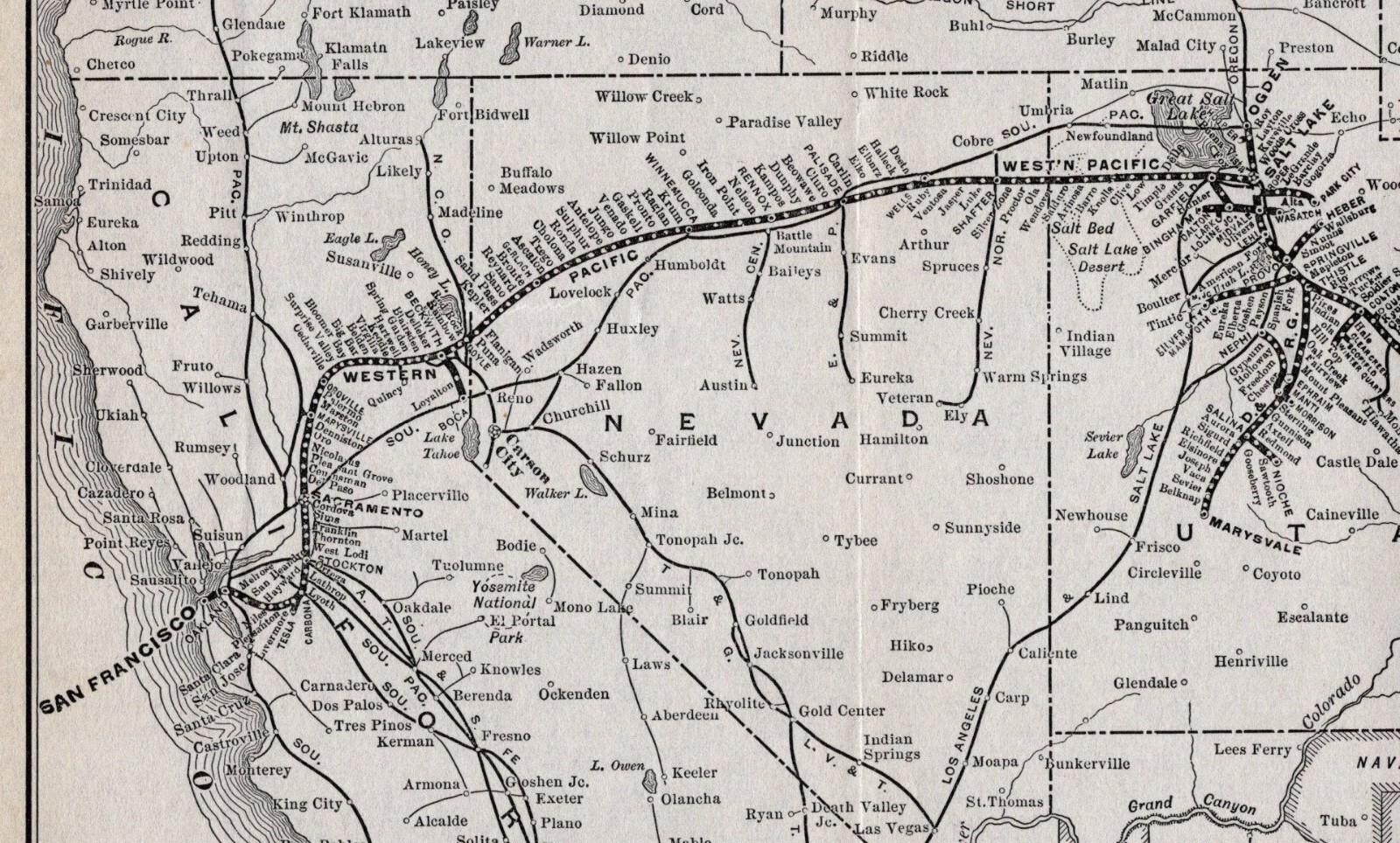 1914 Denver and Rio Grande Railroad System Map Vintage Railway Map 2344