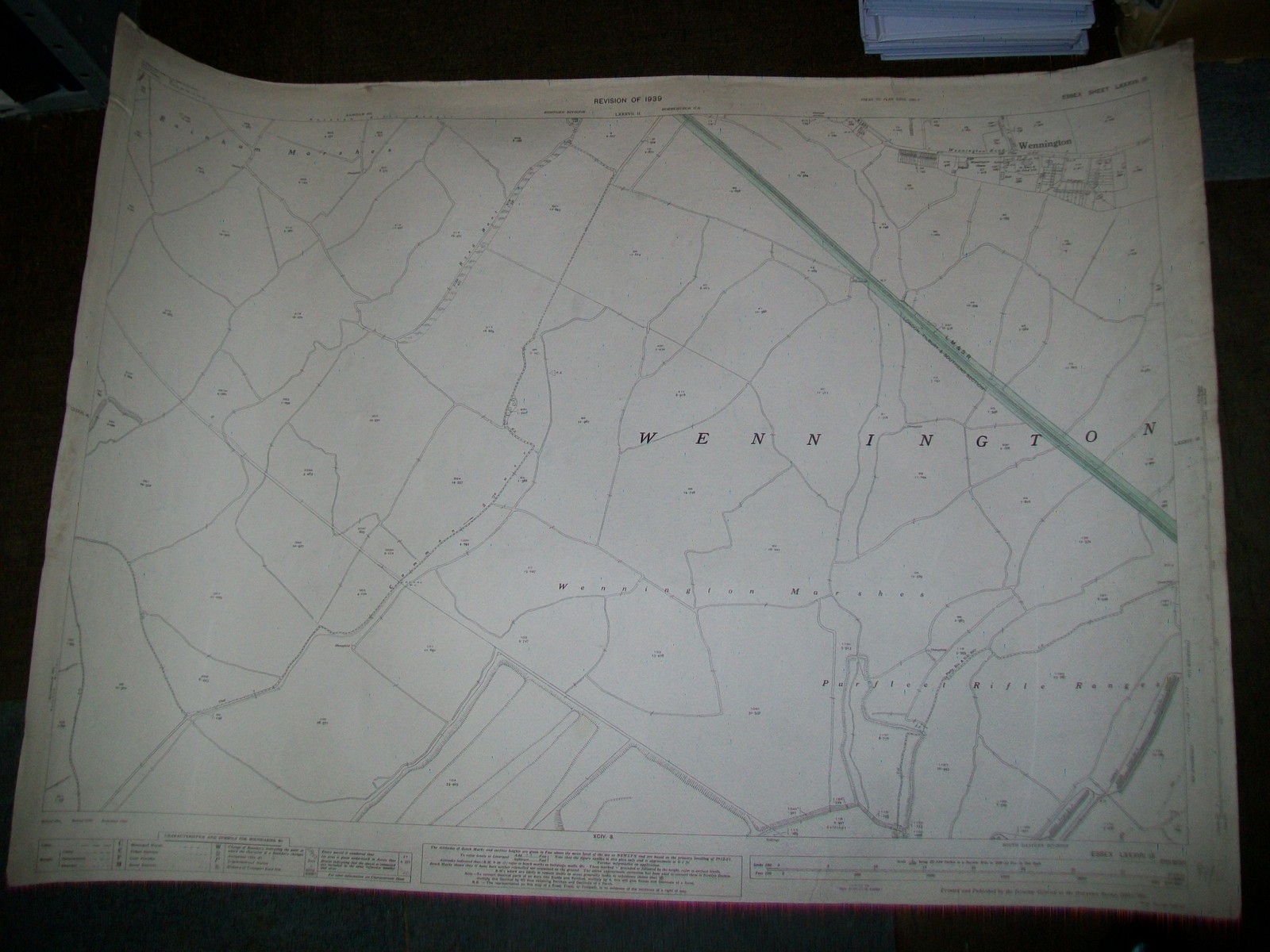 WENNINGTON PURFLEET ESSEX ORDNANCE SURVEY MAP L.M. & S.R L.T. & S.R. 1939