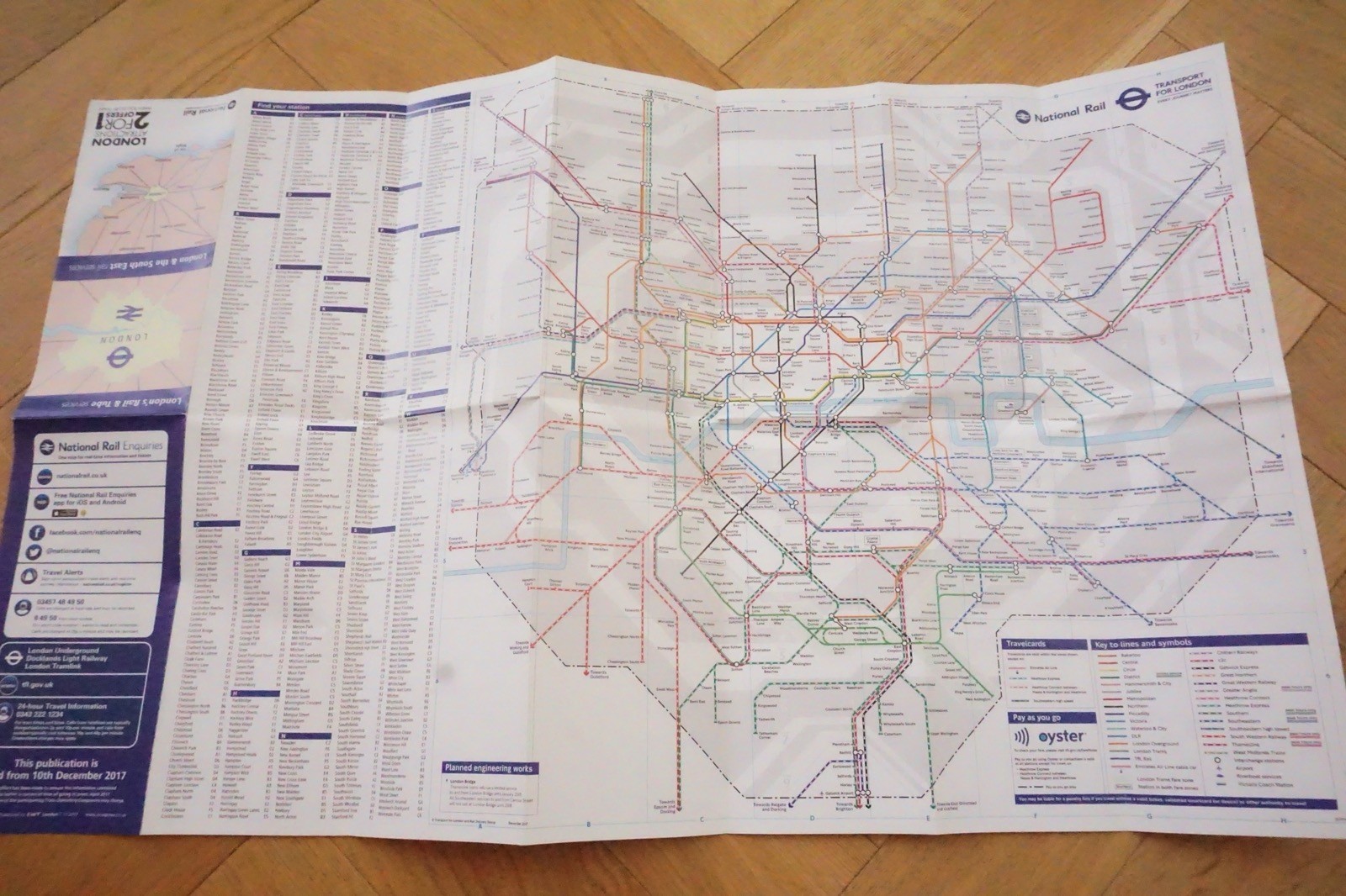 2012 2015 2017 London Connections Railway & Underground Tube Map x3