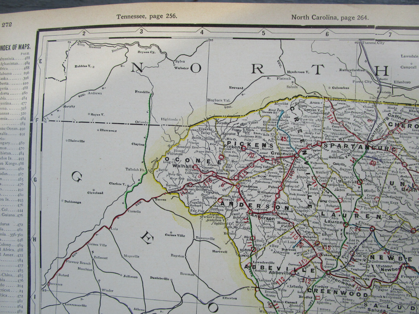 SC 1910 SOUTH CAROLINA Cram INTERURBAN + STEAM RAILROADs Map. EDGEMOOR MANETTA