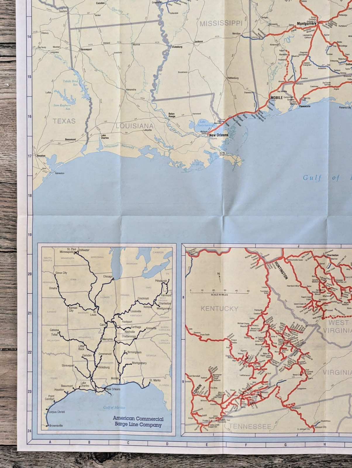 1995 Vintage CSX Transportation Railroad System Map