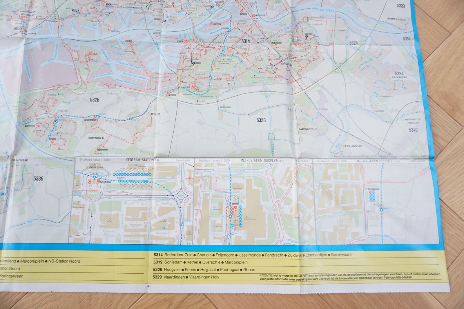 1982 RET Holland Netherlands Bus Tram Railway Route Map