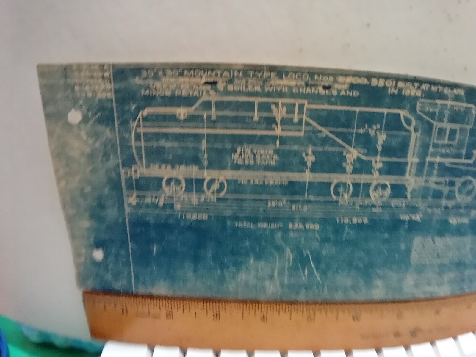 BALTIMORE & OHIO RAILROAD ORIG BLUEPRINT DIAGRAM CLASS T 4-8-2 LOCOMOTIVES #5501
