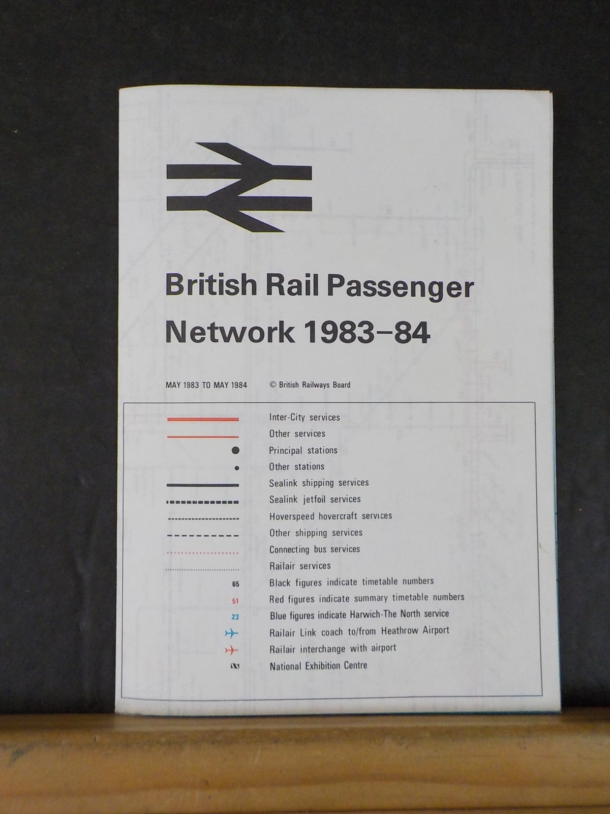 Map British Rail Passenger Network 1983-1984 International Passenger Network