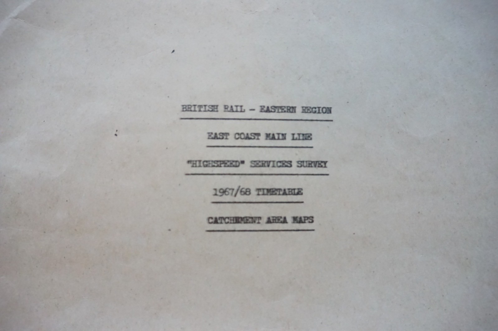 1967 East Coast Main Line Railway Highspeed Services Area Maps