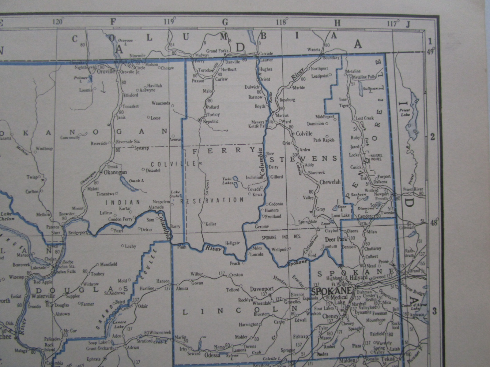 WV WA 1931 WEST VIRGINIA RAILROAD Map WHITE SULPHUR & HUNTERSVILLE or WASHINGTON