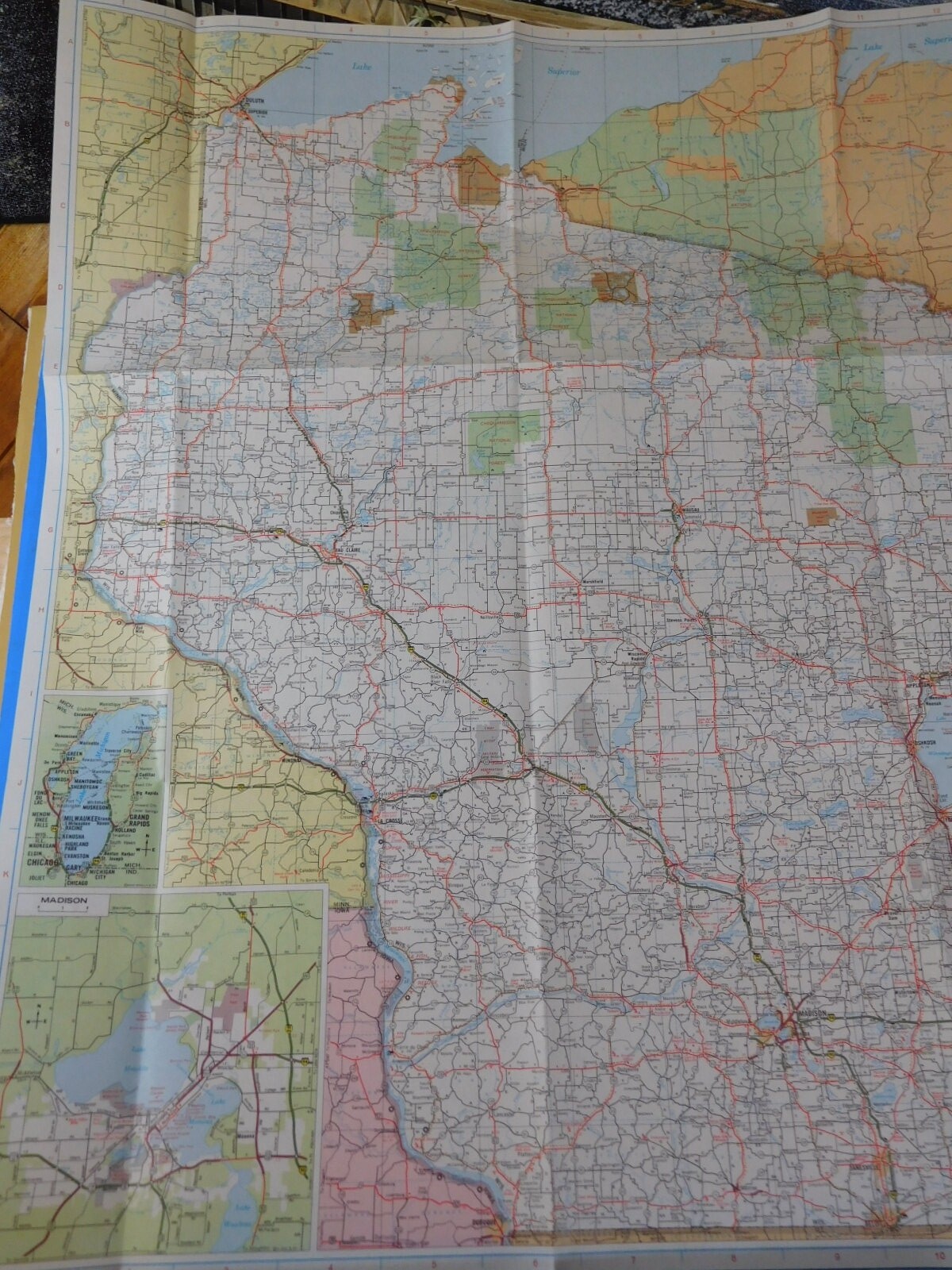 Rand McNally Wisconsin Standard Reference Map and Guide 1972 Soft Cover
