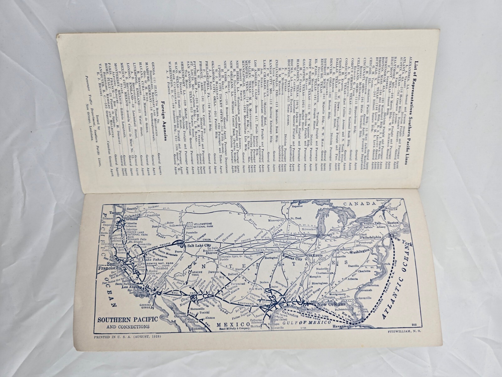 1928 Southern Pacific “Rice: A Hundred Ways to Prepare It” ~Map of connections~