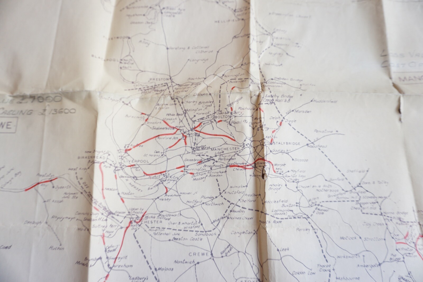 London Midland Region TC & TE Division Railway Large Map