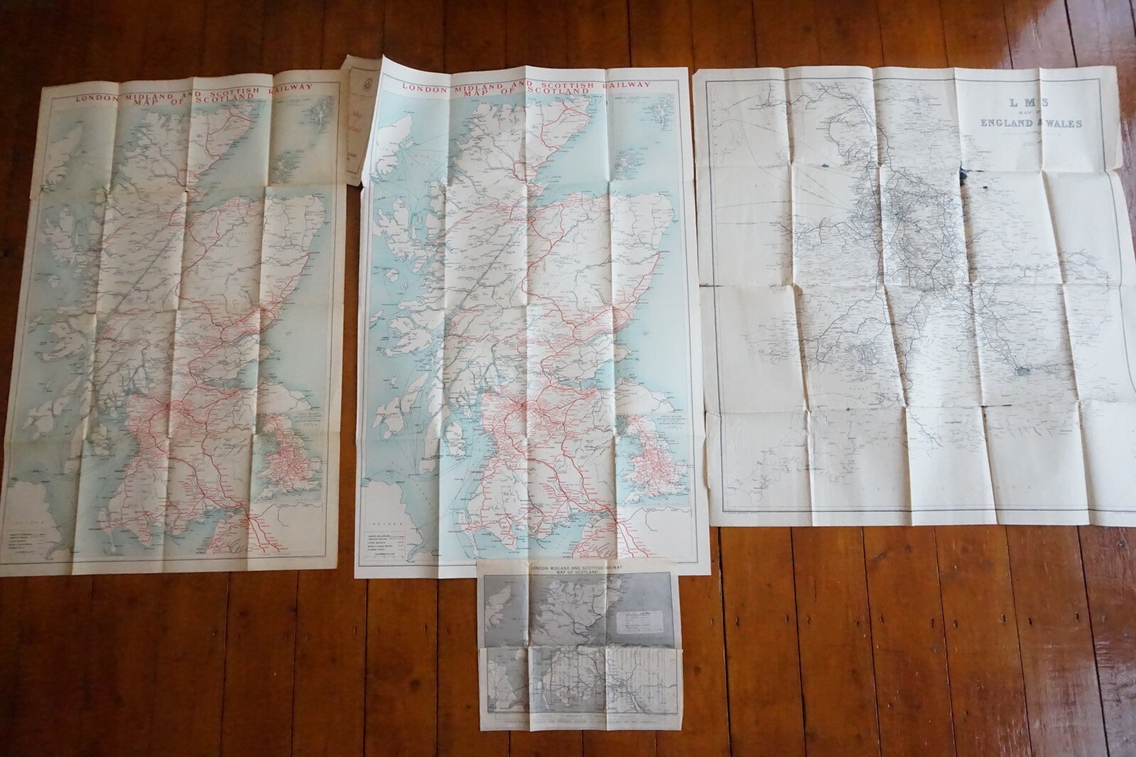 LMS London Midland Scottish Railway Map x4