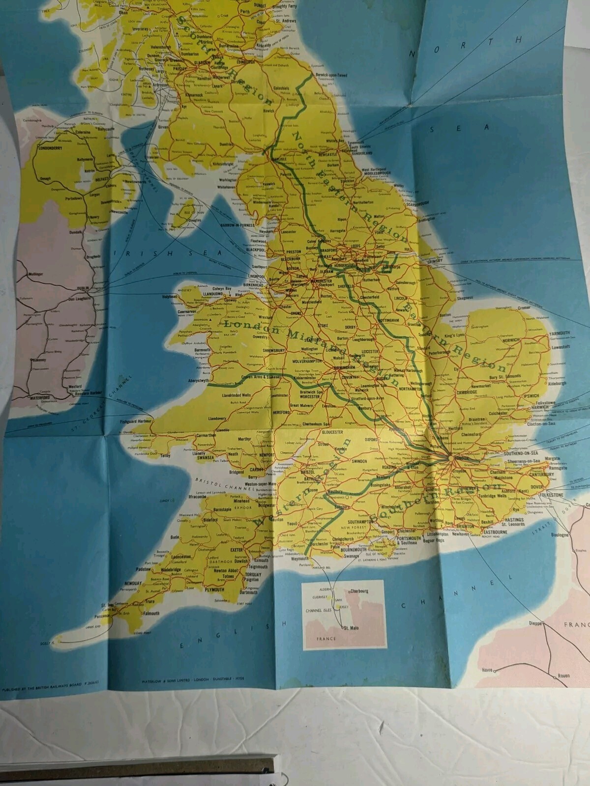 January 1965 British Rail Map Poster Railway Railroad