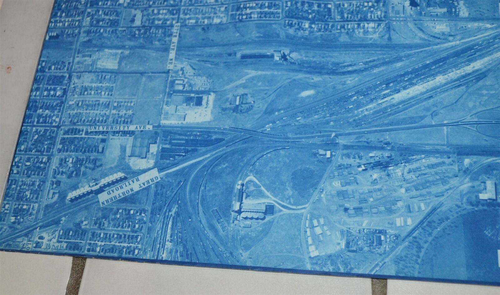 1962 Minnesota Hwy Dept Minneapolis Map Railroads NE Great Northern & NP Yards