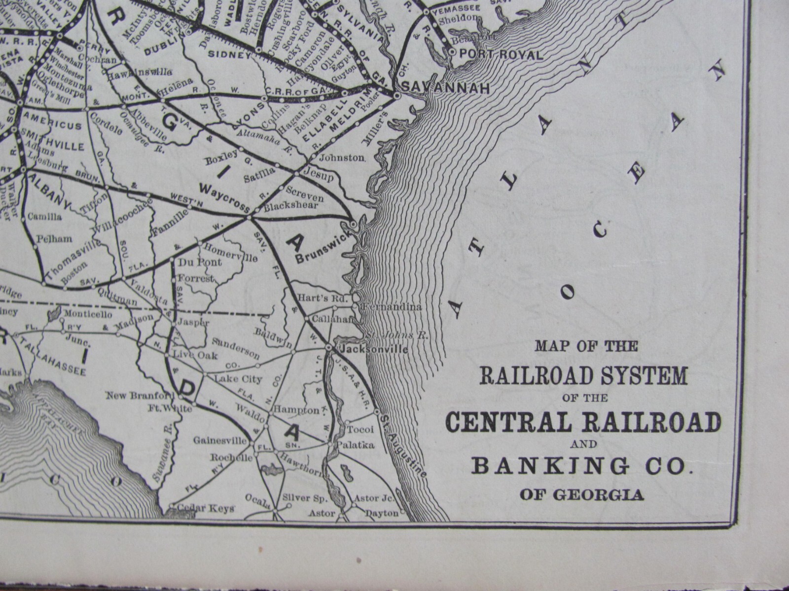 1890 SEPT CENTRAL NEW ENGLAND & WESTERN RAILROAD ORIGINAL SYSTEM MAP + COG RR MA