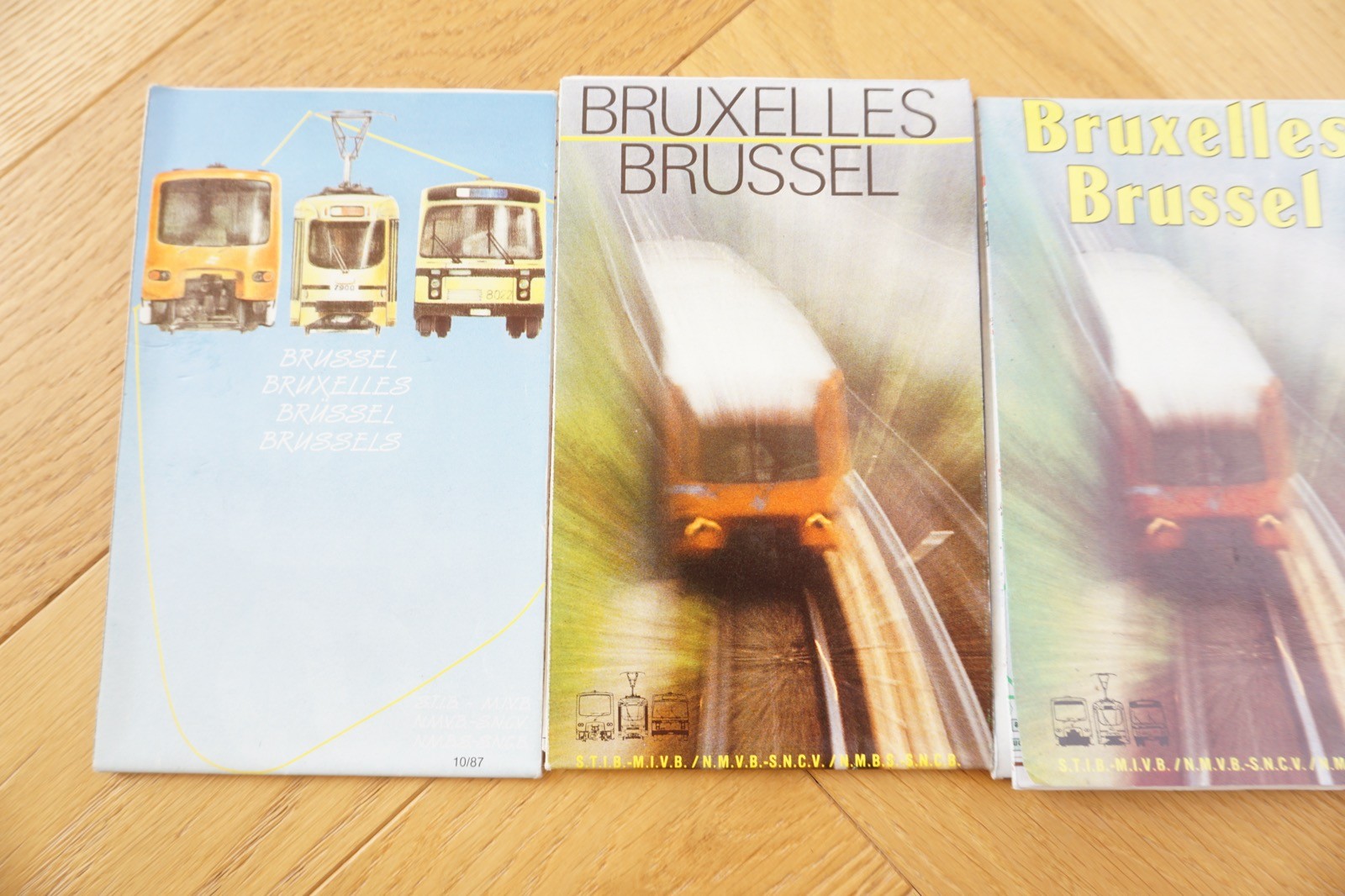 1987 1988 1989 1990s Belgium Brussels Tram Tramways Railway Bus Map x4
