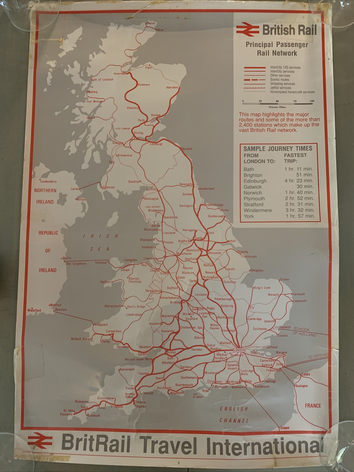 British Rail Principal Passenger Rail Network Poster 28” X 19”