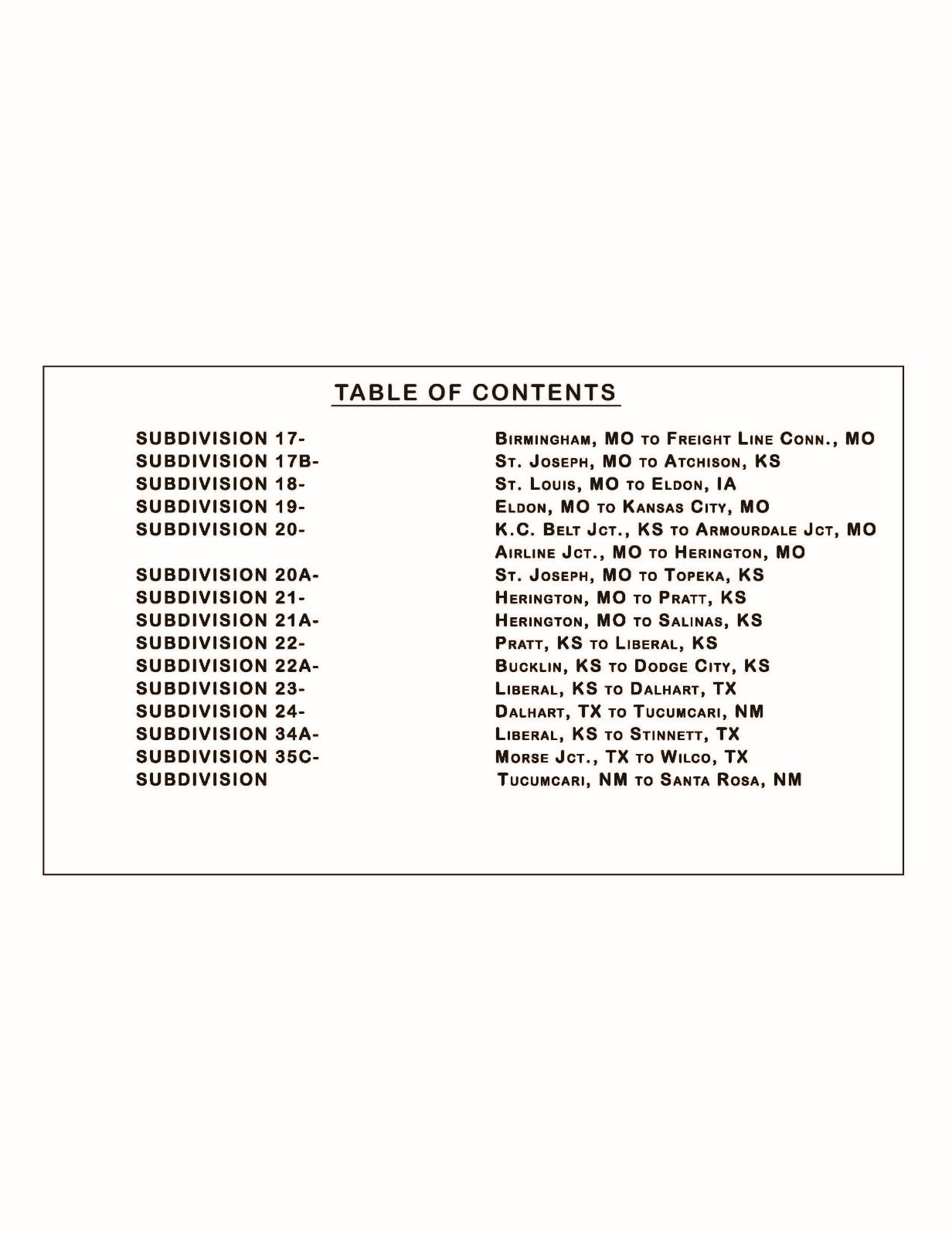 Rock Island 1973 Missouri Kansas Division Track Chart Pages on DVD