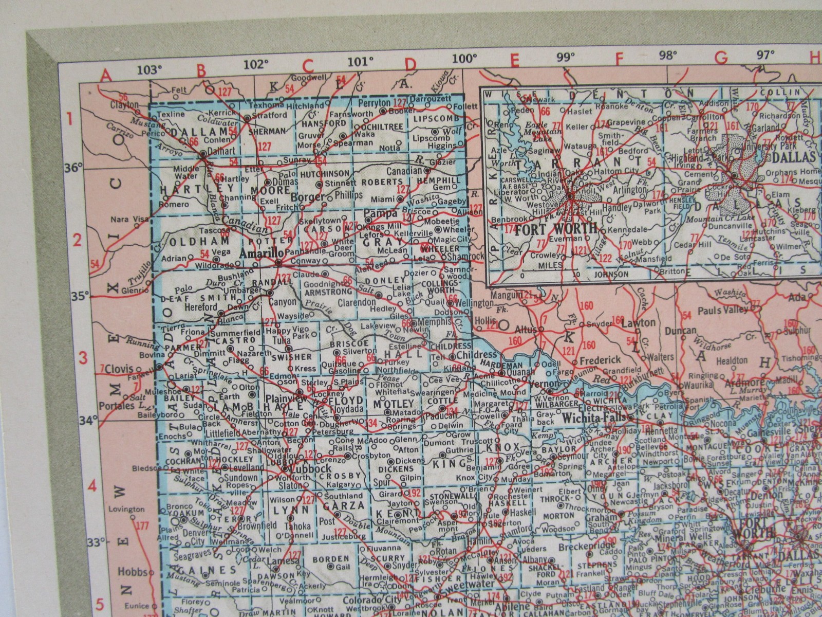 TX UT Vtg 1951 TEXAS RAILROAD Map. QUANAH ACME & PACIFIC RR ~or~ UTAH 1950s