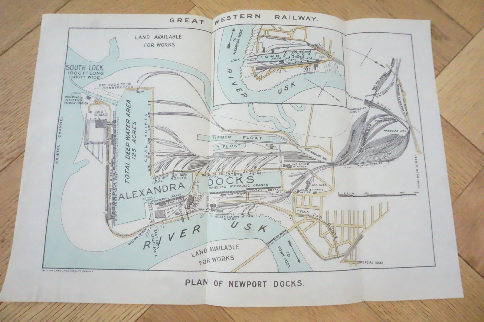1928 GWR Newport Docks Railway Map