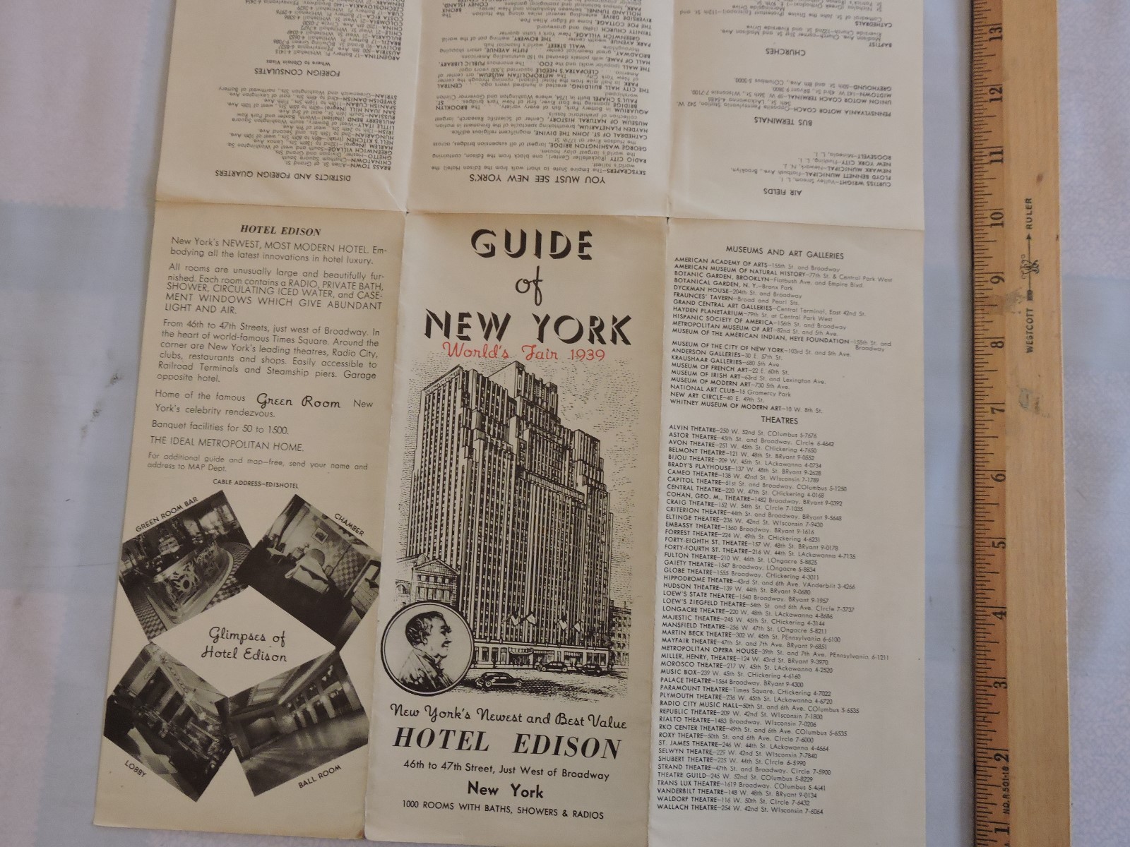 Rare 1939 New York City NYC 12×18.5 Nostrand Subway Map