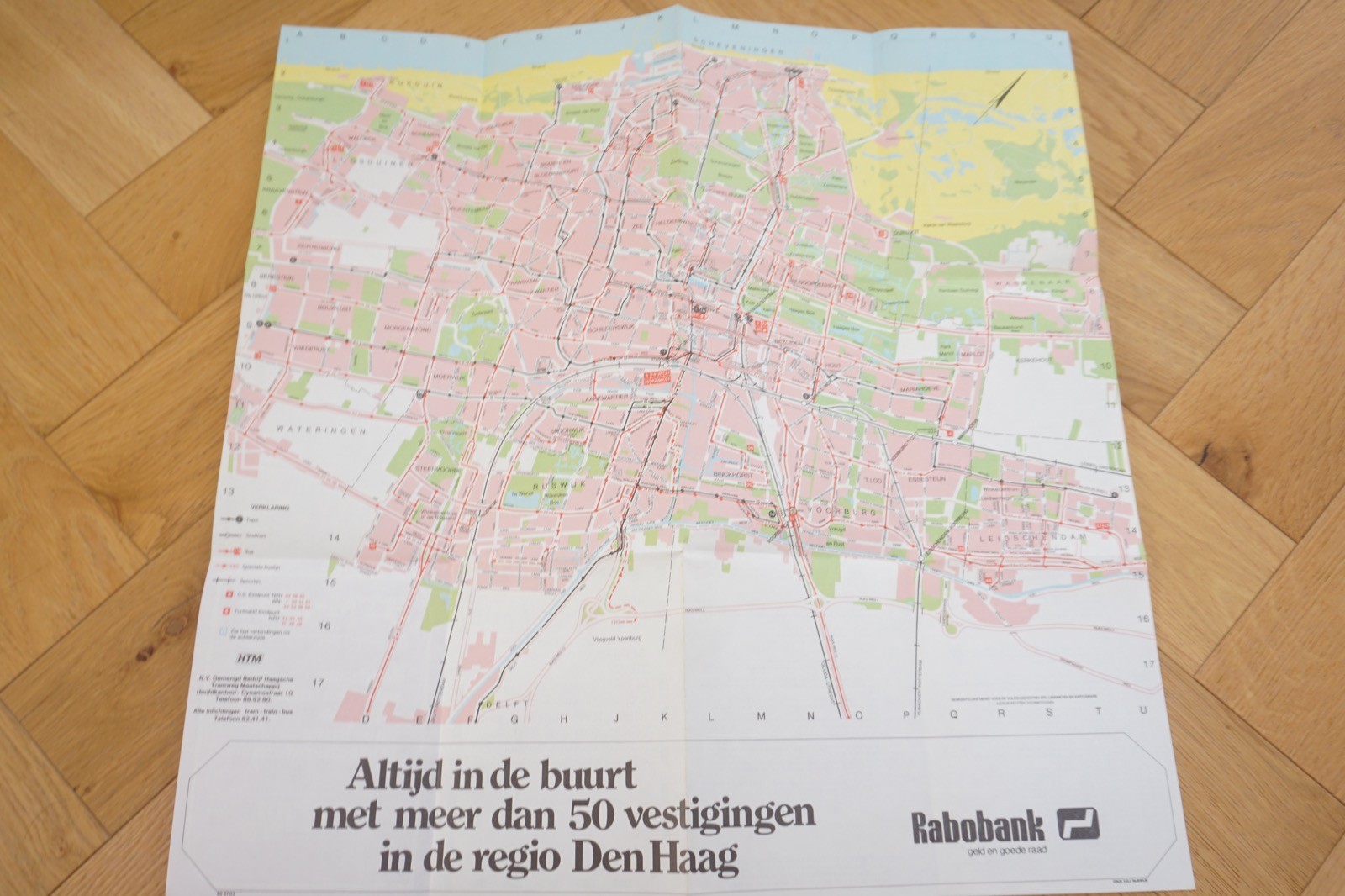 1976 HTM Netherlands Railway Bus Tram Route Map