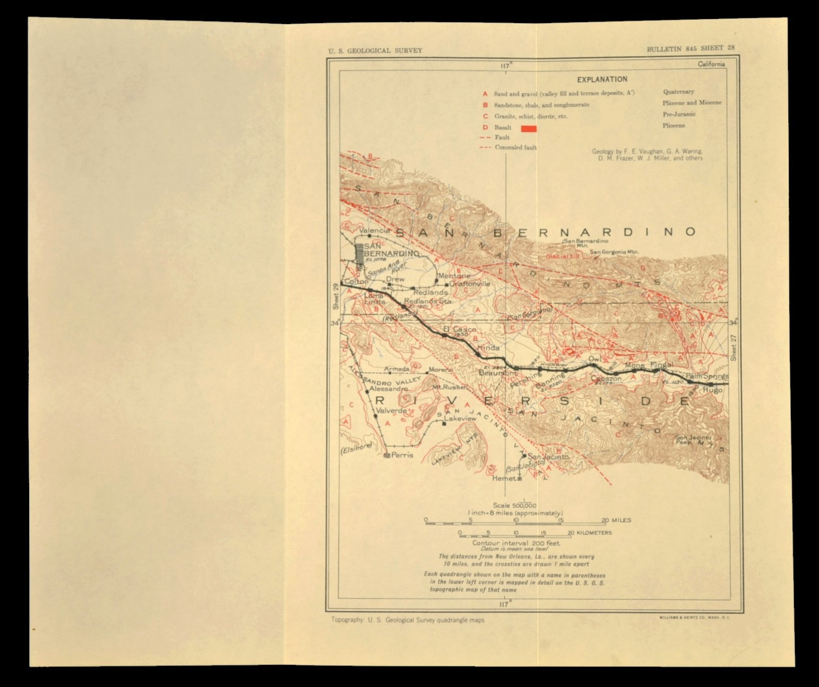 Southern Pacific Railroad Map San Bernardino California Redlands Beaumont Colton