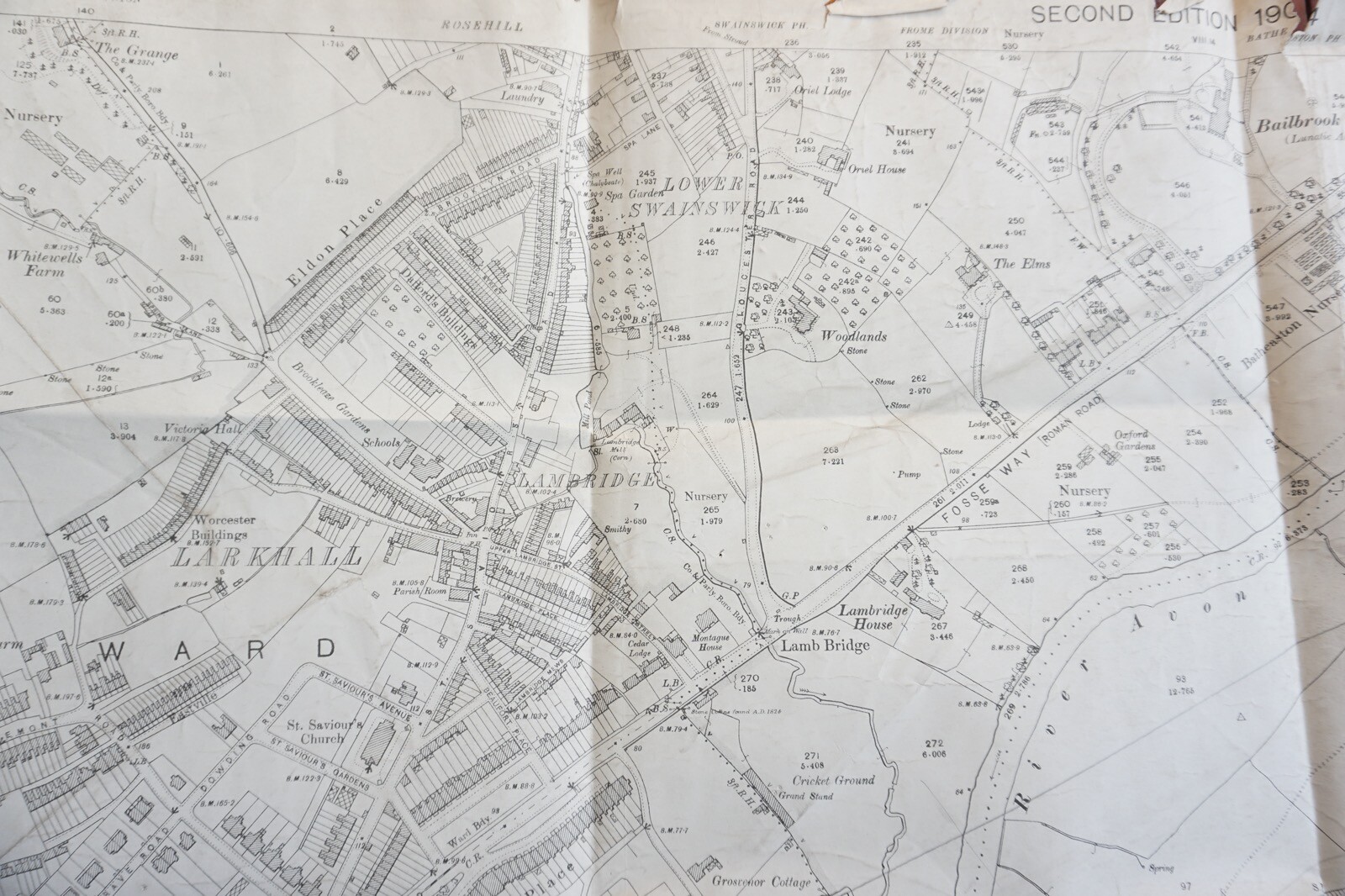 1904 Bathampton Somerset Larkhill GWR Great Western Railway OS Railway Map