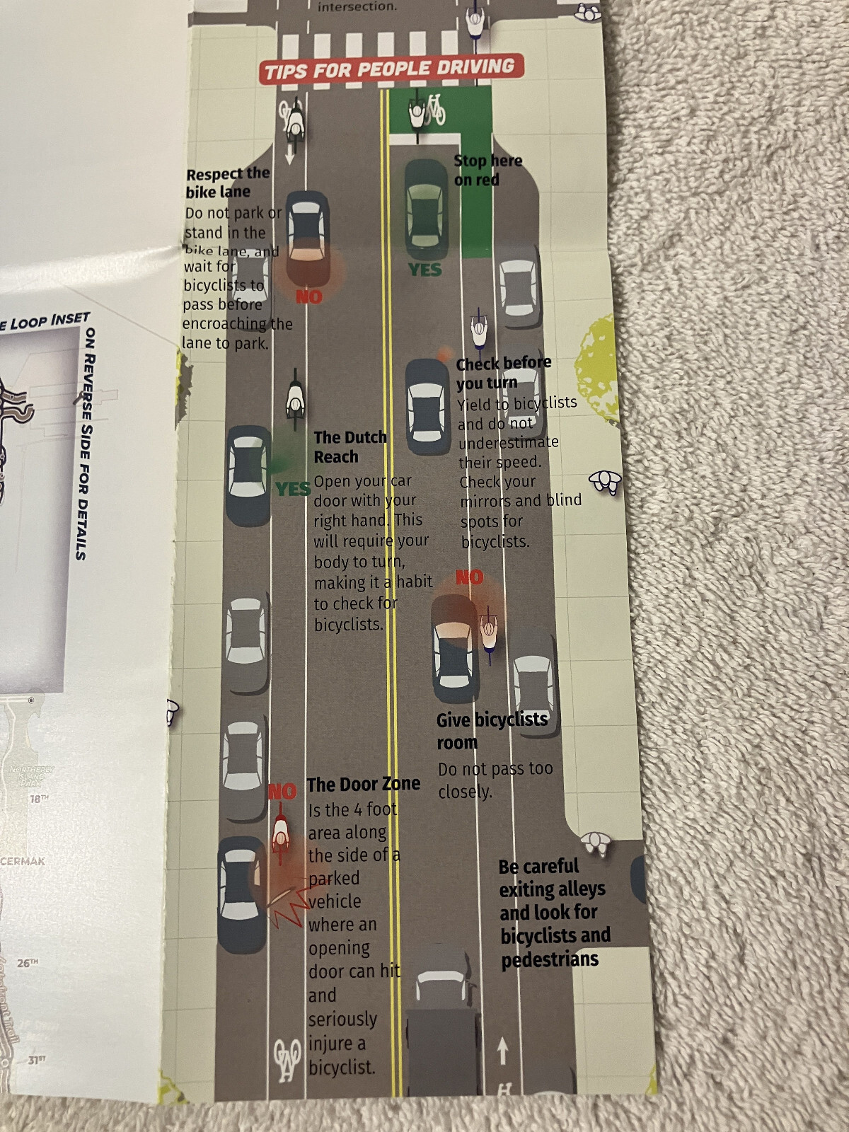 New CHICAGO BIKE MAP Hand-Held Foldable 2-Sided Trails, Bike Lanes & Routes 2024