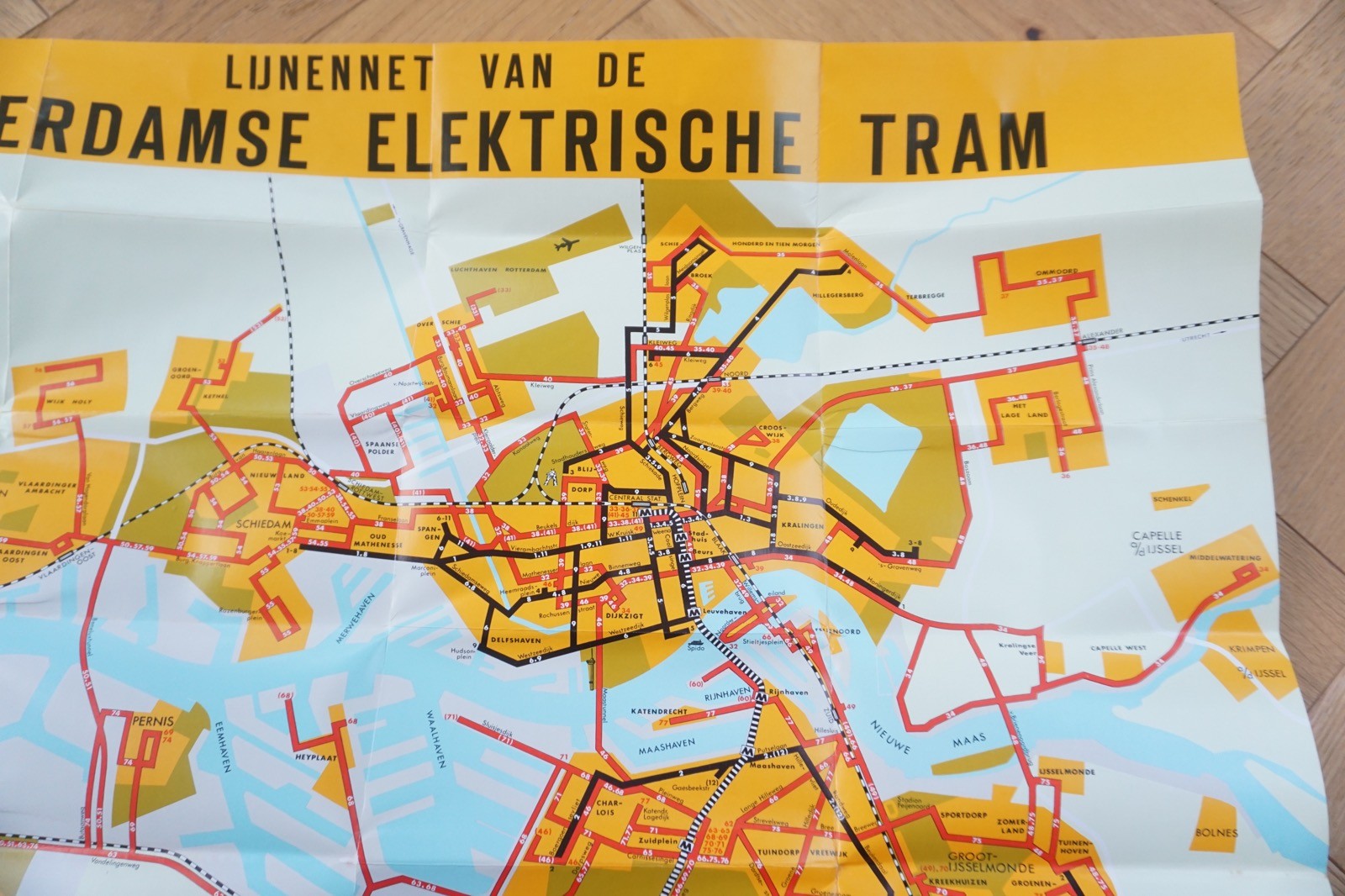 1972 RET Holland Netherlands Bus Tram Railway Route Map