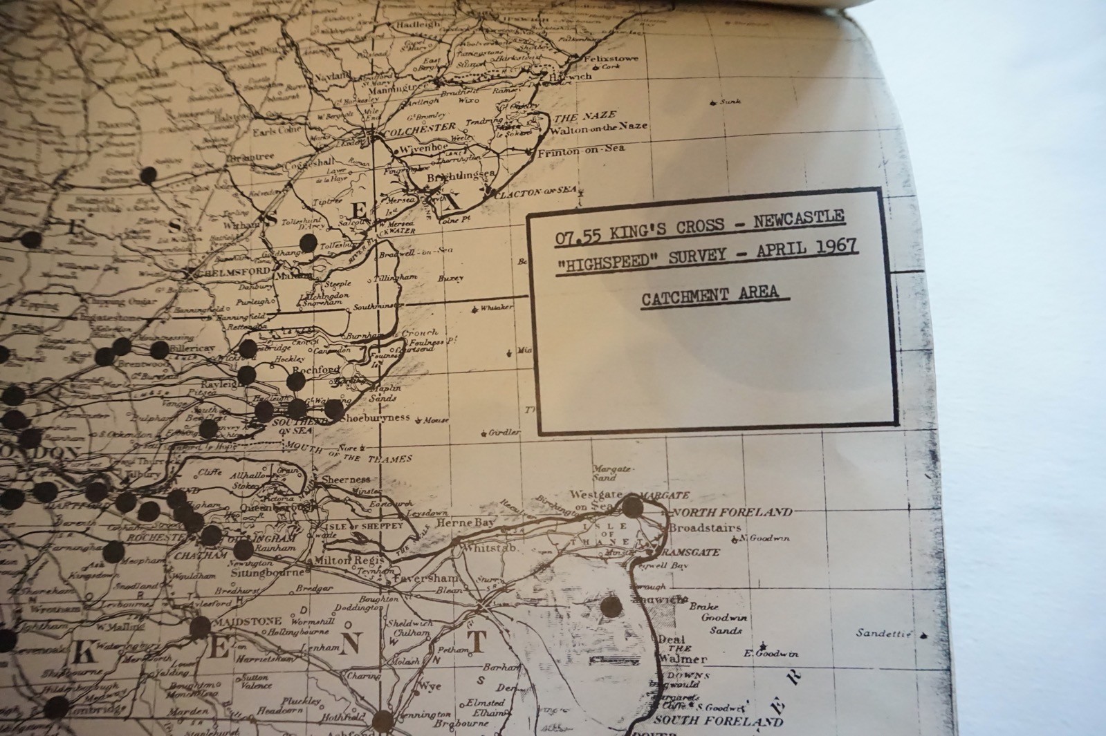 1967 East Coast Main Line Railway Highspeed Services Area Maps