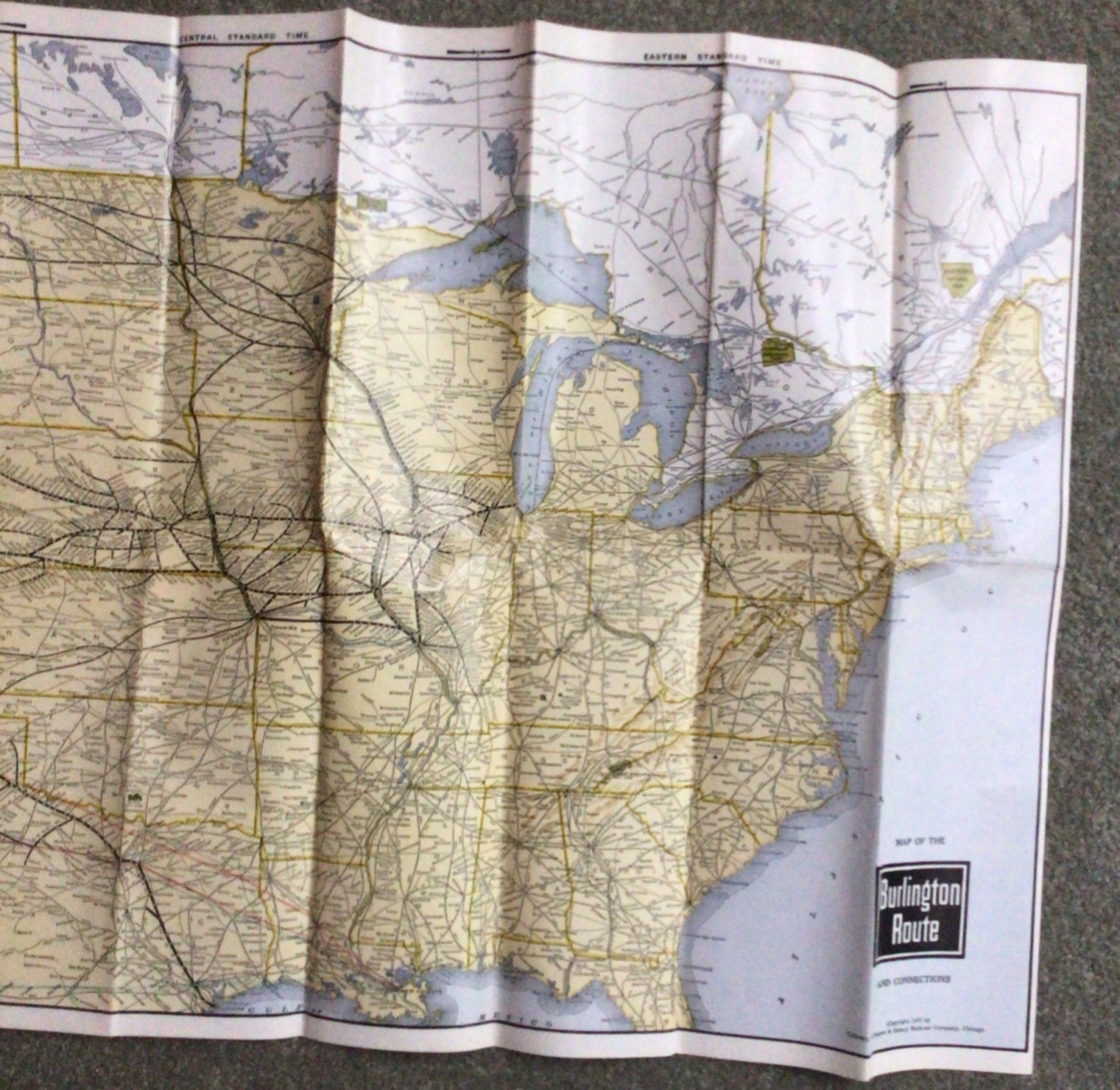 1960 Jan Burlington Route United States Map & Vacation Guide Way Of Zephyrs