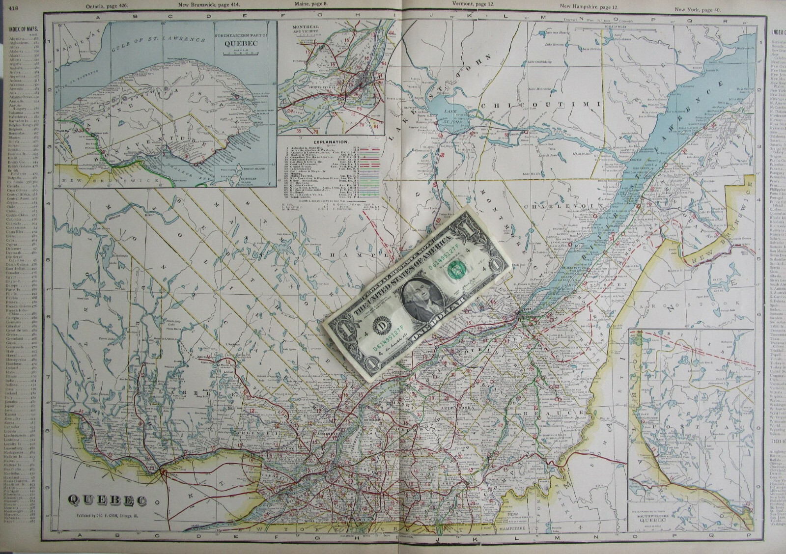 1910 QUEBEC STEAM, INTERURBAN ELECTRIC RAILROAD Map. CANADA 1900s PHILIPSBURG RR