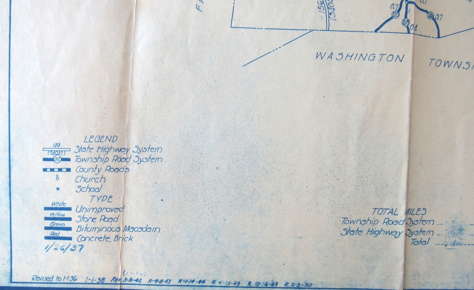 1950 PRR Map Middle Creek Township Kreamer PA Railroad Road Highway Map Route US