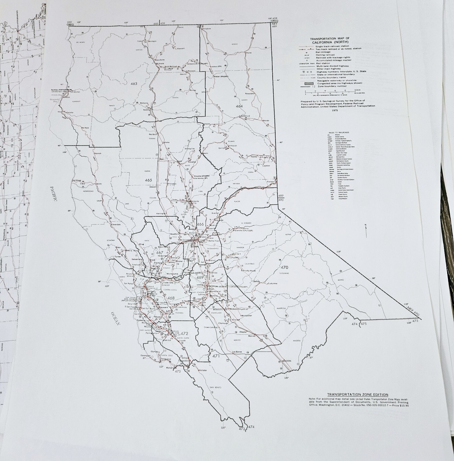 1975 US States Transportation Maps Set of 82 Fed Railroad Administration 22 x 17