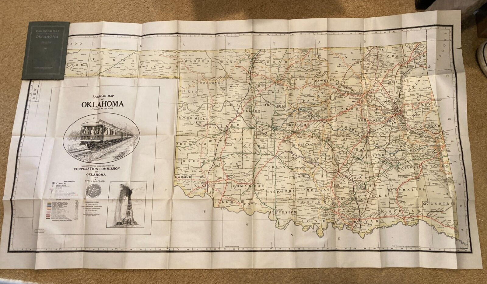 Railroad Map of Oklahoma by Corporation Commission of Oklahoma 1913