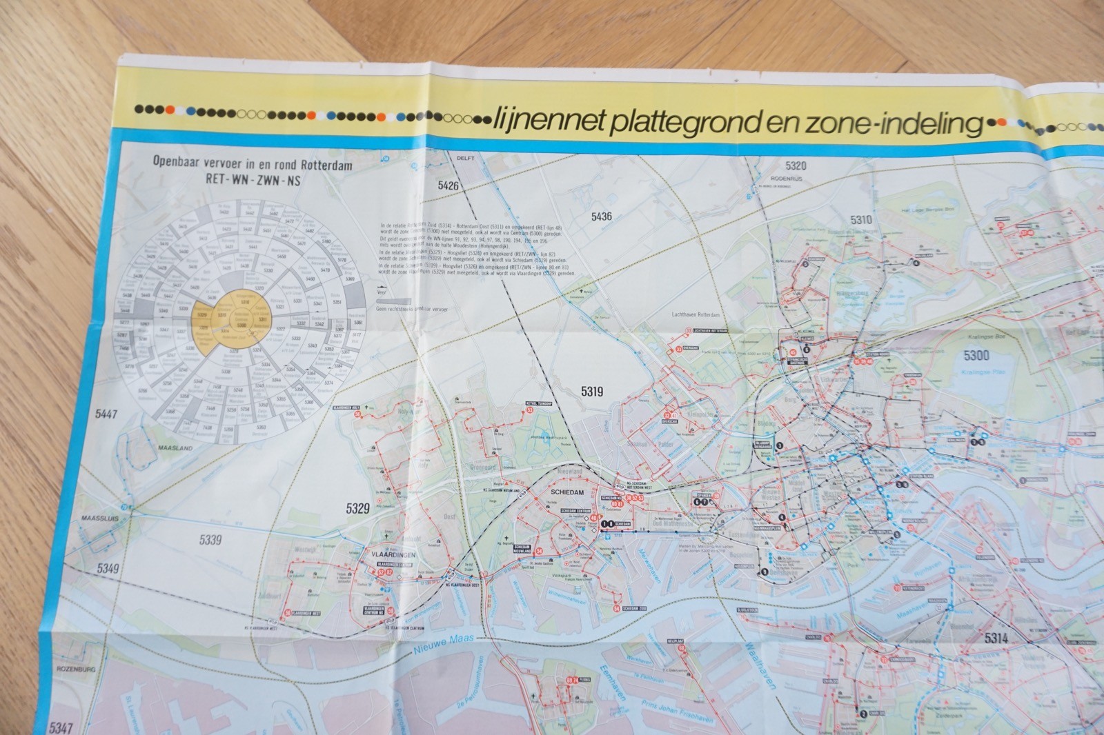 1982 RET Holland Netherlands Bus Tram Railway Route Map