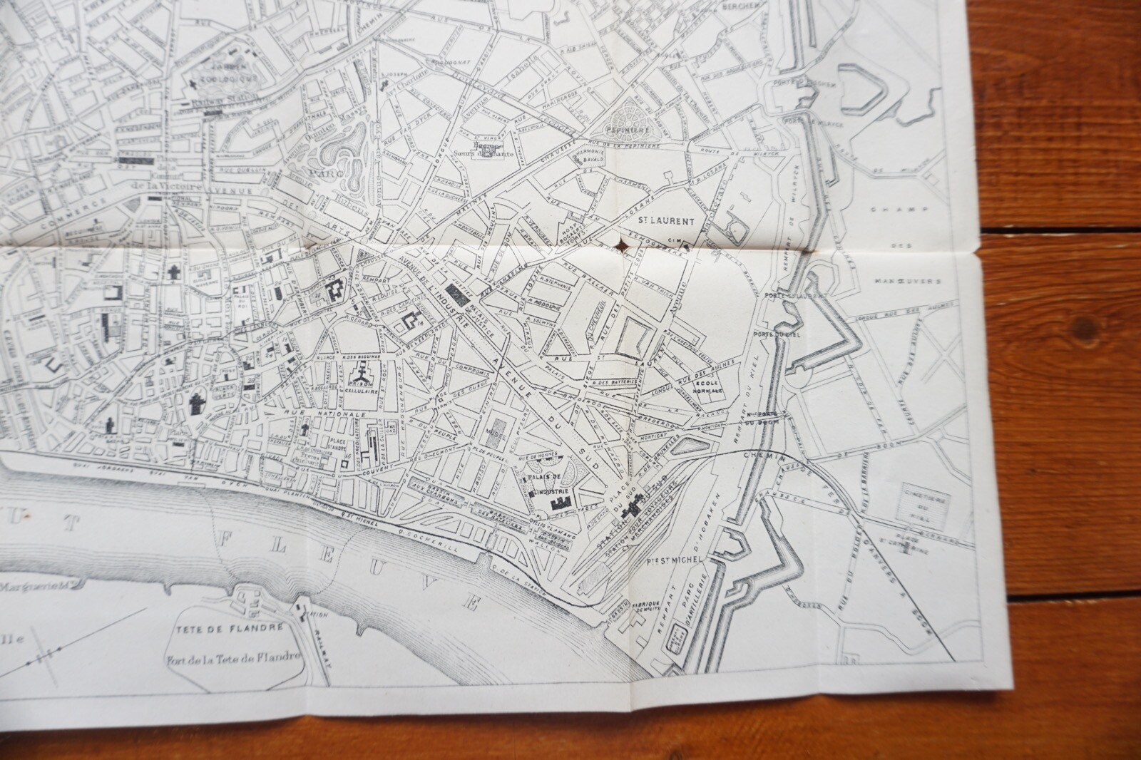1899 Bradshaws Map of Antwerp Netherlands Original Railway Map