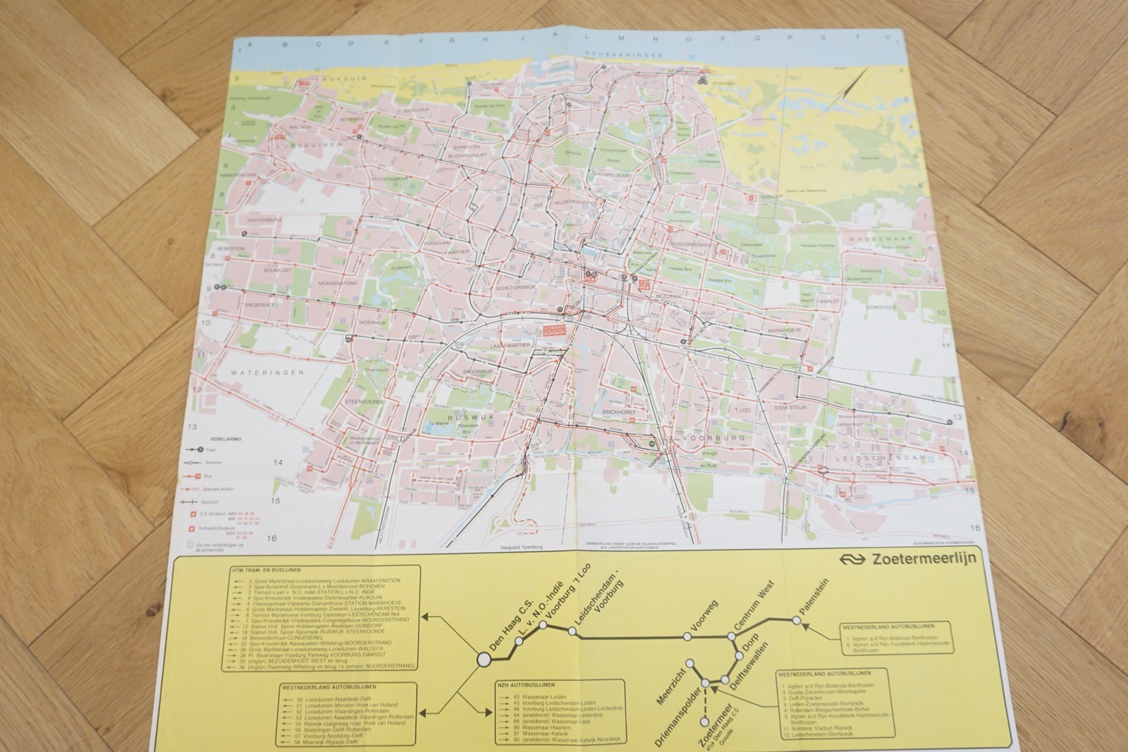 1977 HTM Netherlands Railway Bus Tram Route Map