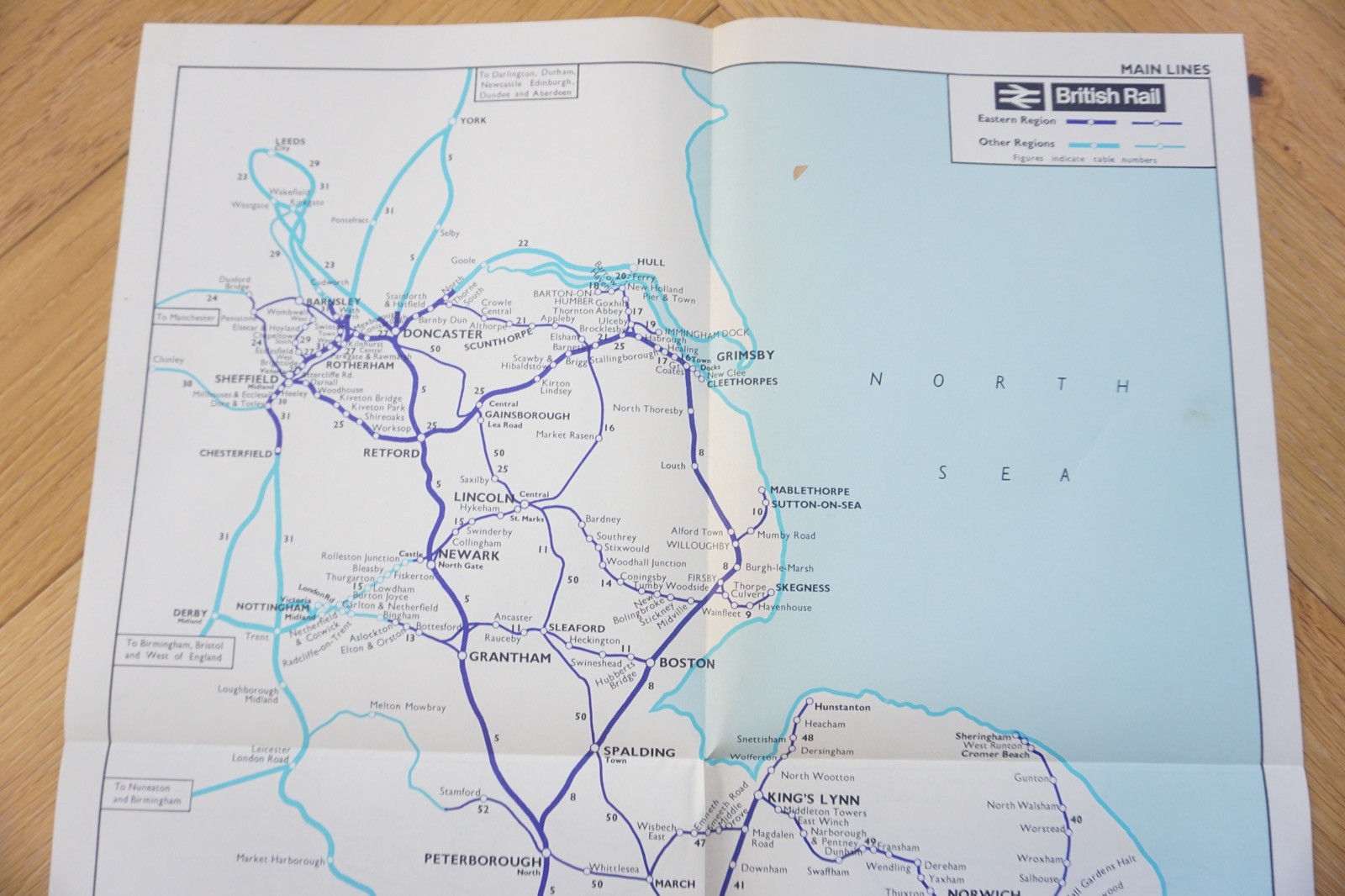 Aug 1967 Eastern Region British Rail Railway Map VGC