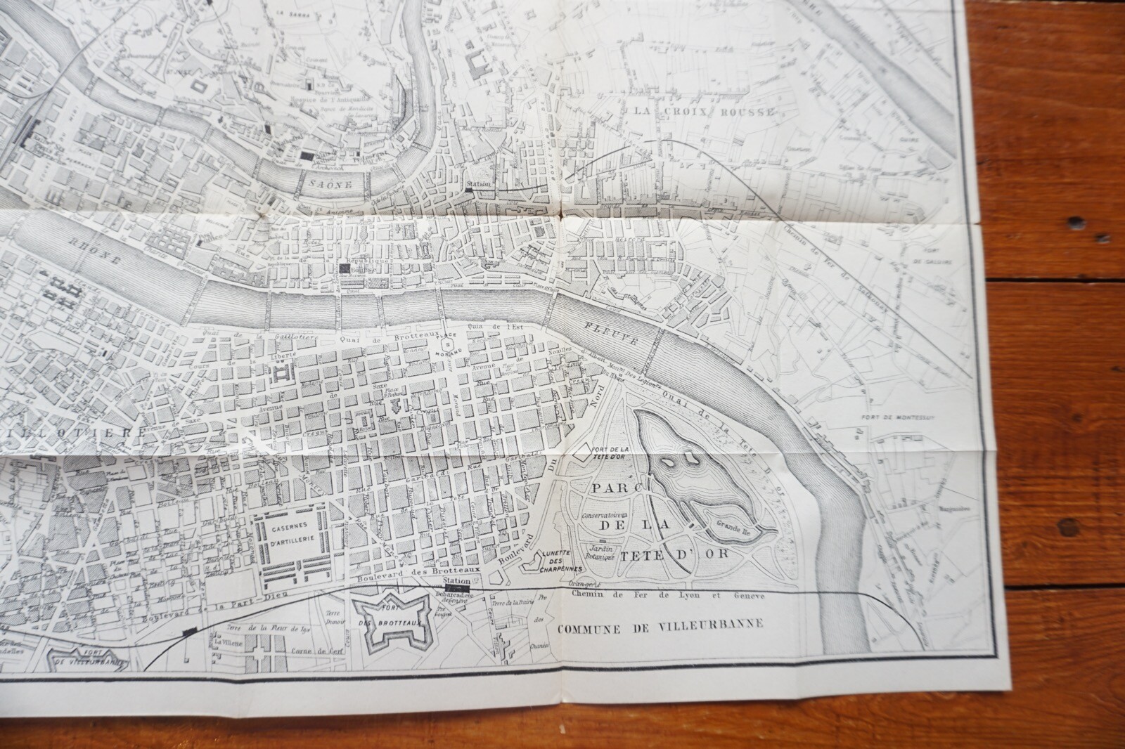 1899 Bradshaws Map of Lyons France Original Railway Map