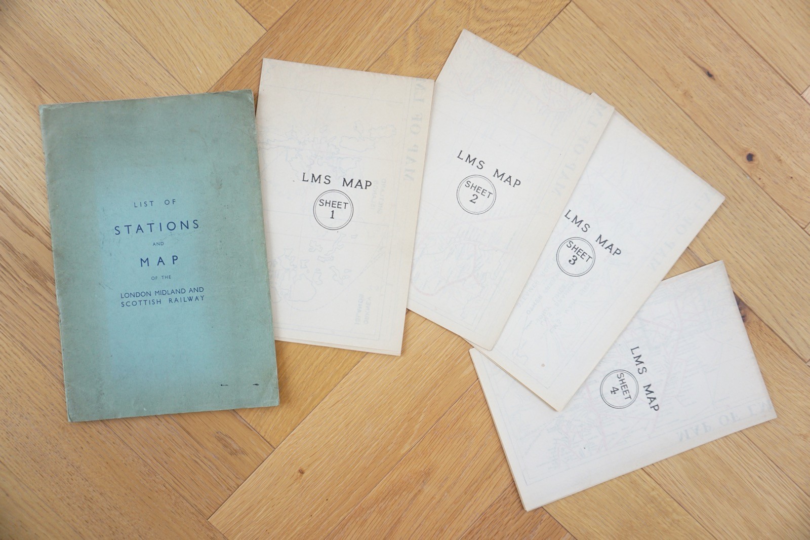 1939 List of Stations & Map (x4) of the LMS Londond Midland Scotland
