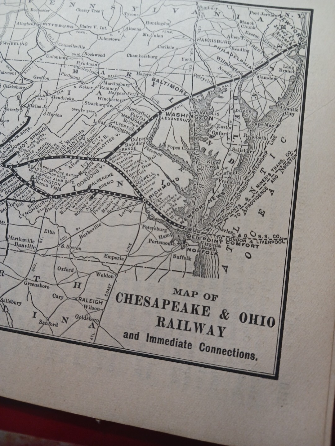 1902 Train Route Map + Report CHESAPEAKE & OHIO RAILWAY Rosney Virginia Railroad